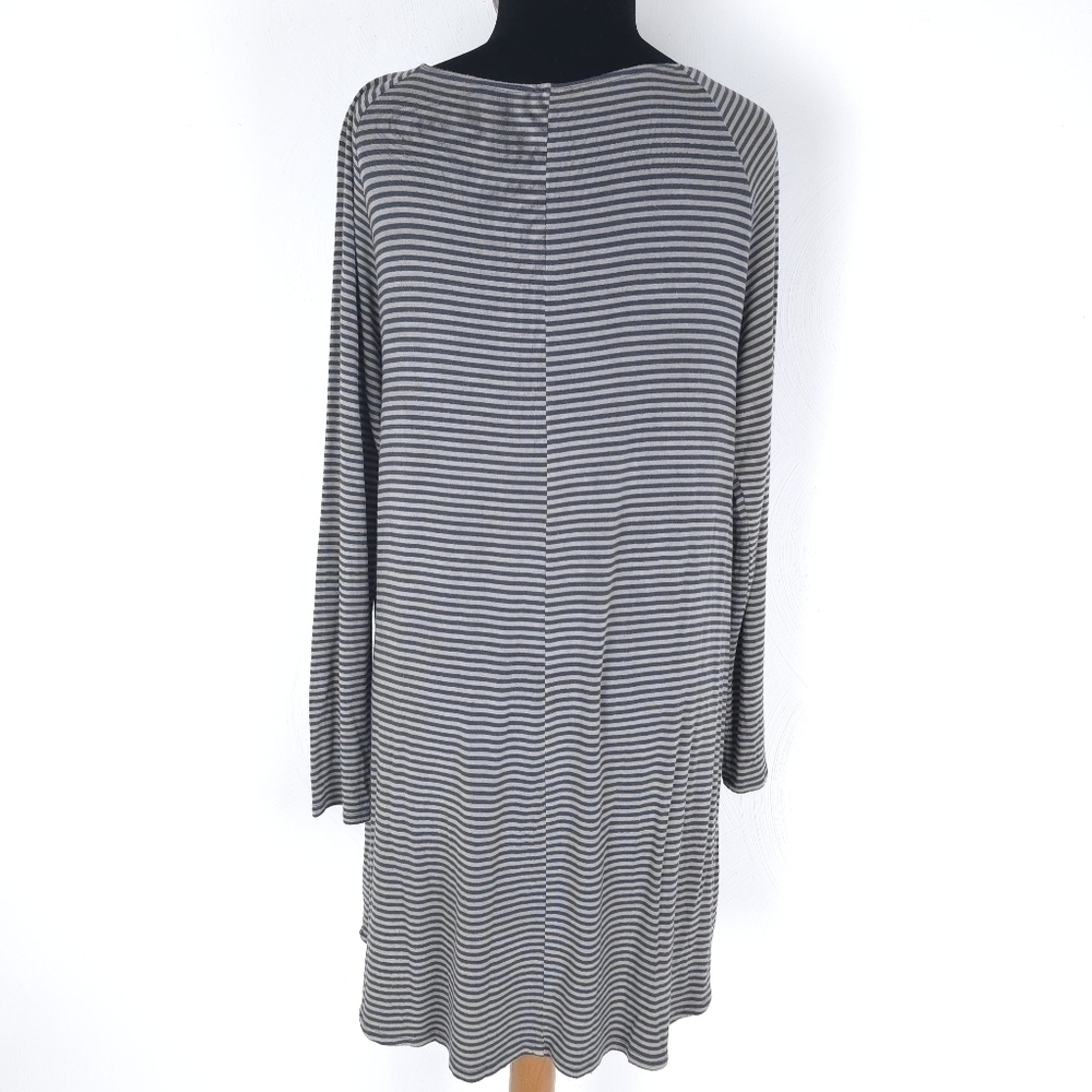 Soft Surroundings Long Sleeve Navy Stripe Dress S - Picture 3 of 9